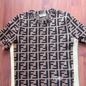 Fendi Logo Print Knit Dress 36